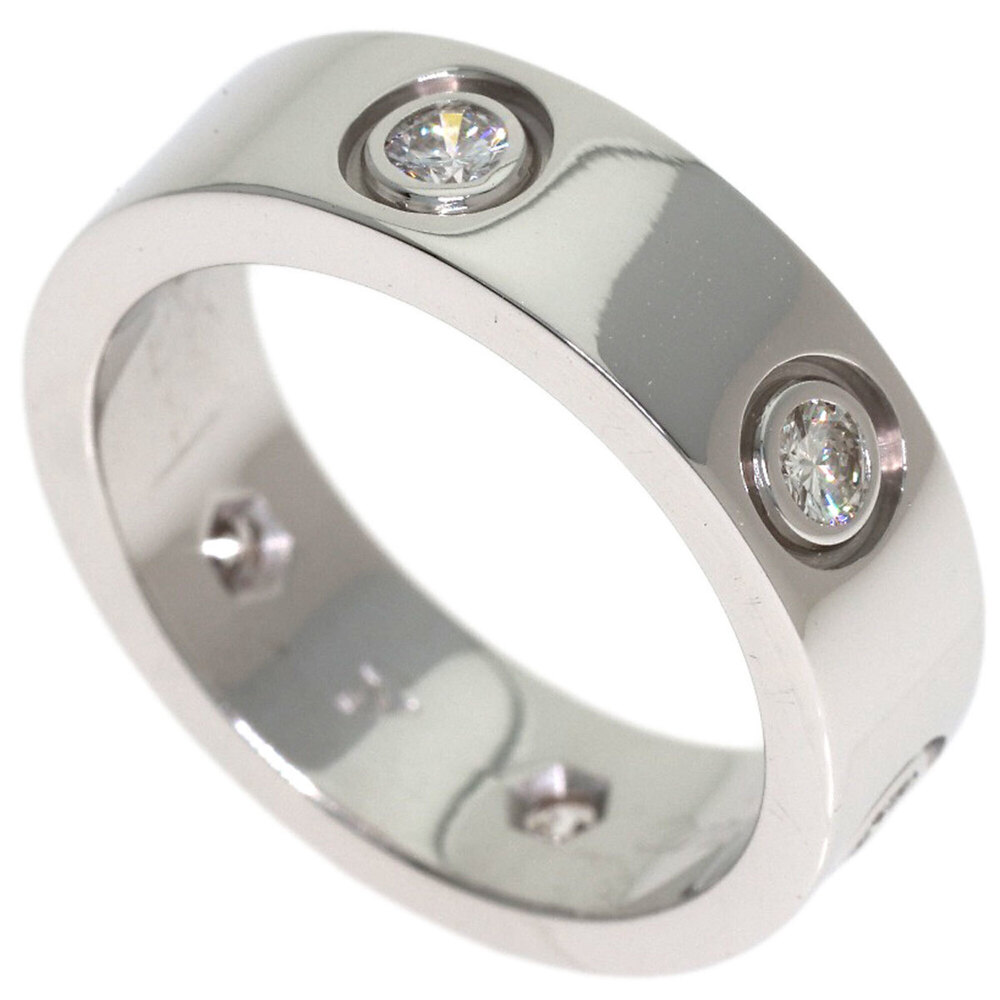 Cartier Love Ring, Full Diamond, Size 49, 18K White Gold, Women's CARTIER